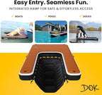DOK Dog-DOK Inflatable Dock Platform: Safe & Easy Water Access for Dogs Up to 230 lbs; Floating Non-Slip EVA Foam with Dog Boat Ramp for Pool, Dock, & Lake | Military Grade & High Visibility