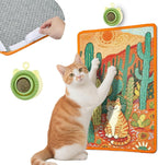 Cat Scratching Mat with Bonus Adhesive Catnip | All-in-One 23.6x15.7 Inch Sisal Scratcher for Wall/Floor, Stops Couch Carpet Scratching, Durable Anti-Slip