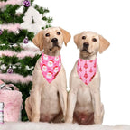 ADOGGYGO Christmas Dog Bandana, Xmas Tree Santa Pet Scarf, Premium Durable Fabric, Adjustable Fit Female Pet Christmas Bandanas for Medium Large Dogs (Large)