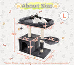 28.4" Small Cat Tree Tower,Cat Scratching Post for Indoor Cats,Featuring with Cat Cave & Cozy Perch,Cat Self Groomer and Interactive Dangling Ball Great for Kittens/Cats (Smoky Gray, Large)