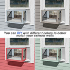 GDLF Cat Window Box, Universal Cat Window Perch Catio with Weather-Resistant Clear Roof, Fits Double Hung Windows 24" to 38.5" Wide, for Sunbathing, Napping & Outdoor Viewing