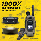 Dogtra 1900X Handsfree E-Collar for Dog Training - 3/4 Mile Range, for Dogs 35 lbs+, Waterproof, 100 Stimulation Levels, Vibration, Tone, Rechargeable - Hands-Free Remote for Dog Owners and Trainers