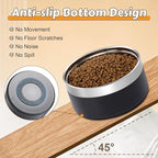 UPSKY Elevated Dog Bowls – 27oz Stainless Steel Anti-Spill Set with Wooden Stand, Double Raised Bowls for Small/Medium Dogs to Reduce Neck Strain & Improve Digestion