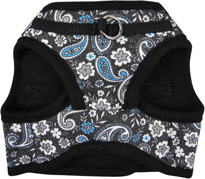 Puppia Cynthia Dog Vest Harness B (Step-in) Fashionable Paisley Pattern Spring Summer Harness for Small and Medium Dogs, Black, X-Large