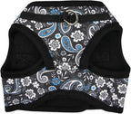 Puppia Cynthia Dog Vest Harness B (Step-in) Fashionable Paisley Pattern Spring Summer Harness for Small and Medium Dogs, Black, X-Large