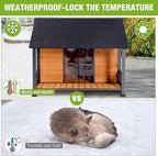 GUTINNEEN Outdoor Dog House Heated Dog Kennel with Insulated Liner & Heating System for Winter Large Dog Cage with All-Around Iron Frame Dog Kennel for Small & Medium & Large Dogs
