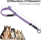Slip Dog Collar, Nylon Rope Dog Choker Collars with Adjustable Stopper, Heavy Duty Collar for Medium Dog Training (Purple)