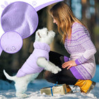 Winter Warm Dog Jacket for Small Medium Dogs Cat Cold Weather Coats with Harness Paded Dogs Fleece Vest Waterproof Windproof Dog Snow Jacket Pet Puppy Clothes (Purple,XXL)