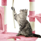 Topeakmart Large Cat Tree Multilevel Cat Tower for Indoor Cats with Scratching Posts, Condo Cat Furniture Activity Center Cat Play House