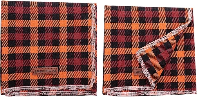 Elegant little tail Dog Bandanas - 1Pack Washable Fall Dog Scarf Girl or Boy Square Bib Kerchief Scarf Adjustable Pet Bandana for Small Medium Dogs