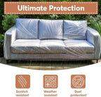 Besti Plastic Couch Cover for Pets - Clear Slipcovers for Big Sofas - Dust, Water, Dirt Furniture, Upholstery Protectors for Home, Living Room - Dog and Cat Scratch, 96x42x40