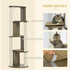 65" Corner Modern Cat Tree Tall for Climbing Large Multilevel Cat Tower with Scratching Posts Small-Fit Kitten Tower with Sisal Cream White