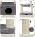 Trixie Baza Grande 24-in Cat Tree, Two Sisal Scratching Posts, Cat Condo and Hammock, Dangling Cat Toy