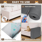 Cat Scratch Furniture Protector, 78.7"x15.8" Cat Scratching Mat, Trimmable Self-Adhesive Cats Claws Scratch Pads, DIY Carpet Mat Replacement for Cats Tree, Cats Wall Shelves, Dark Grey
