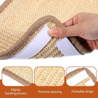 4 Pack Cat Scratcher Mat, 15.7x7.8 Inch Sisal Scratching Pad with Adhesive Tape, Horizontal Floor Protector for Furniture Sofa Wall - Khaki