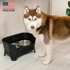 Neater Feeder Express Mess Proof Dog Bowls Elevated for Medium to Large Sized Breed, No Spill Raised Dog Food Bowl Stand, Stainless Steel Food and Water Bowl Set, Pet Dish Feeding Station, Black