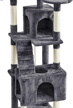 Topeakmart 72in Cat Tree for Indoor Cats, Multi-Level Climbing Tower with Scratching Posts, 3 Perches, Pet Furniture Activity Center Play House
