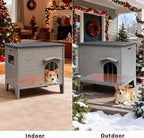 Dog House Outdoor with Dog Mat Bed Weatherpoof Plastic Dogs Houses Indoor Waterproof Stray/Pet Dog Shelter Outside for Medium and Small Dogs