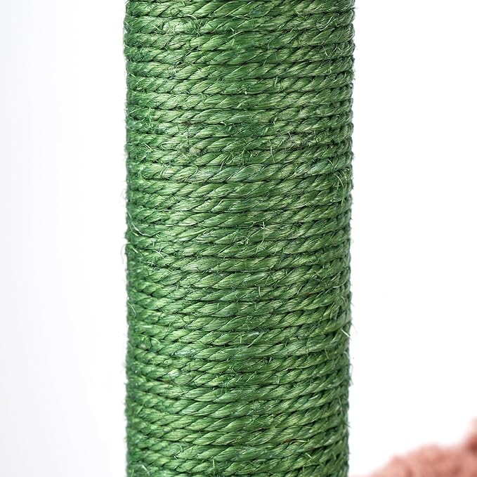 37.4" Cactus Cat Tree Tower with Twin Cat Condos for Indoor Cats, All-in-One Activity Center with Cat Scratching Post Cozy Sleeping Perch Hammock and Toy Balls,Green …