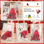 Dog Sweater Dog Winter Clothes for Small Dogs Boy Girl Fall Puppy Dress Warm Fleece Chihuahua Yorkie Teacup Doggie Sweaters Dresses Doggy Sweater for Small Dogs Girl Cat Outfits, Red, M
