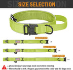 HYDEME Tactical Dog Collar, Alpine Loop Adjustable Military Training Nylon Dog Collars with Handle and Reflective for Small Medium Large Dogs, with Airtags Protective Case & Patches.(M,GrassGreen)