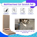 L Shape Cat Scratch Large Pad Wall Mounted - Durable Cardboard Scratcher for Indoor Cats, Space-Saving Design, Protects Furniture, Vertical & Horizontal Use, Catnip Included, Eco-Friendly