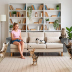 Reversible Cat Scratch Couch Protector Made of Natural Sisal for Ultimate Furniture Protection,Couch Protector from Cat Claws,Couch Corner Cat Scratcher, Universal Fit Both Sides(Dark Grey,1-Pack)