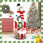 NUNU LAB Christmas Cat Tree, Multi-Level Cat Tower, Modern Cute Cats Tree, with Cat Condos, Sisal Ramp Scratching Posts, Cozy Basket, for Indoor Use (KM059)