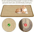 Cat Scratcher Mat [2-Pack], 23.6 X 15.7 Inch, Natural Sisal Cat Scratch Mats, Horizontal Cat Floor Scratching Pad Rug with Sticky Tapes, Protect Couch and Carpets (Natural Color)