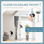 Floor to Ceiling Cat Tree, Adjustable 88.5”–100.5” Tall Cat Tower for Indoor Cats, Space-Saving Vertical Cat Furniture with Scratching Posts & Perches, Stable Tension Rod Design, White