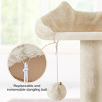 Topeakmart Cat Tree, 80-Inch Cat Tower for Indoor Cats, Multi-Level Cat Condo w/Scratching Posts, Padded Perches and Ladder, Cat Stand House Cat Furniture, Beige