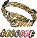 Kazazoo Reflective Martingale Collar for Dogs with Quick Release Buckle Adjustable Soft Durable Dog Collar for Small Medium Large No Pull Training Dog Collars-Camo M