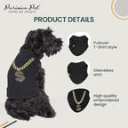 Parisian Pet Dog Shirt – 100% Cotton Shirts for Small Dogs – Black Sleeveless Puppy Clothes – Lightweight and Breathable Pet Apparel – Cool and Stylish Dog Clothes - Stretchy T Shirts for Dogs