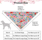 ADOGGYGO 4 Pack Floral Dog Bandanas, Colorful Flower Pet Scarf Bib, Spring Summer Floral Bandanas Costume Accessories for Extra Large Dogs (X-Large)