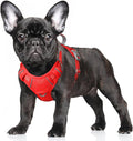 BARKBAY No Pull Dog Harness Large Reflective Dog Harness with Front Clip and Easy Control Handle for Walking Training Running with ID tag Pocket(Red,S)