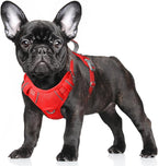 BARKBAY No Pull Dog Harness Large Reflective Dog Harness with Front Clip and Easy Control Handle for Walking Training Running with ID tag Pocket(Red,S)