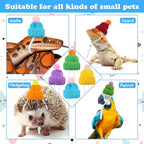 20 Pcs Mini Pet Snake Hat with Adjustable Elastic Chin Strap, Small Reptile Animal Hamster Knitted Hat for Pets Snake Ball Python Lizard Guinea Pig Chameleon Iguanas Accessories Decoration