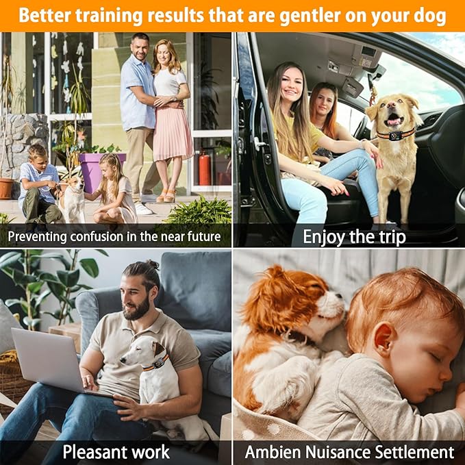 Humane Bark Collar for Small Medium Dogs, No Shock Anti Barking Collar with Smart Chip, 3 Training Modes (Beep & Vibration), IP67 Waterproof Rechargeable Stop Barking Device, 8-65 lbs
