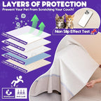 Cat Scratch Furniture Protector - Anti-Slip, Waterproof Sofa Cover to Keep Cats Off, Pet-Friendly Couch Protectors for 3 Cushion Couch, Anti-Scratch Couch Cover for Pets and Kids 150"X91" Beige
