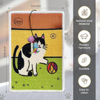 Sisal Cat Scratcher Mat [+ Sisal Mouse Toy] – Wall & Couch Protector, Carpet & Floor Scratching Pad, Durable Non-Toxic & Shedding-Resistant (Playful Paws)