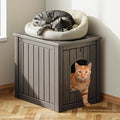 NUNU LAB Cat House for Indoor & Outdoor, Durable PP Plastic Cat Shelter with Easy Assembly & Cleaning, Cozy All-Season Pet House for Cats, Kittens & Small Pets (Gray, Large)