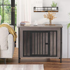EasyCom Dog Crate Furniture for 1 or 2 Dogs, Heavy Duty Single/Double Dog Crates for Small/Medium/Large Dogs, Dog Kennel Furniture Indoor as TV Stand, Medium Size 31.5" L(20-35 Pounds), Oak Grey