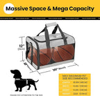Dog Carrier Soft Sided, Large Cat Carrier with Inner Safety Leash, Pet Transport Carrier for Large Cats and Medium Dogs up to 20 Lbs, Collapsible Travel Puppy Carrier Bag -Gray L