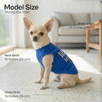 Parisian Pet Dog Shirt – 100% Cotton Shirts for Small Dogs – Blue Sleeveless Puppy Clothes – Lightweight and Breathable Dog Apparel – Boy Little Brother Dogs Clothes - Stretchy Pet T Shirts