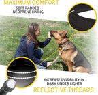 ADITYNA Heavy Duty Dog Collar with Handle - Thick Dog Collar for Large Dogs - Wide, Reflective, Tactical, Soft Neoprene Padded - Perfect Black Dog Collar for Training, and Walking