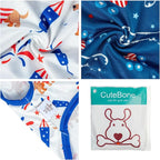 CuteBone 4th of July Dog Shirts 2-Pack Soft Pet Clothes Breathable Summer Vest for Small Puppy and Stretchy Cat Apparel 2BX17XL