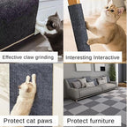 78.7"x15.8" Cat Scratching Carpet Mat Furniture Protector, Covering DIY Cat Tower,and Replacement Pads, Self-Adhesive Trimmable Mat Darkgrey
