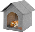 Indoor Dog House for Small Dogs with Soft Cushion - Semi-Enclosed Warm Cave Bed for Pets Up to 15.7" Long