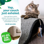 Petlinks Dream Curl Carpet Cat Scratcher, Dual-Surface Cat Scratching Post, Lounge & Hide Scratchers for Cats & Kittens, Gray, Furniture Protector, One Size Fits All Cats
