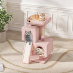 Magshion 34" Cat Tree Tower for Indoor Cats, Multi-Level Cat Condo with Extra Large Perch, Scratching Post and Sisal Ramp, Climbing Stand for Indoor Cats and Kittens, Soft Pink